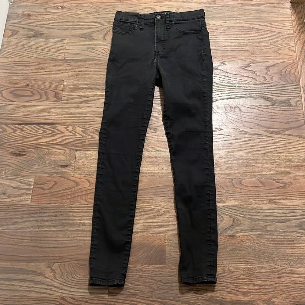 Madewell 10” inch high rise skinny jeans black petite 26 GUC